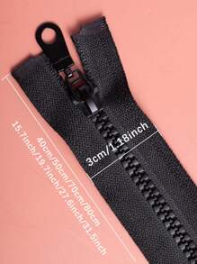 1根黑色樹脂#5可拆卸拉鍊,適用於服裝和羽絨服 - 黑色 - 查看 6