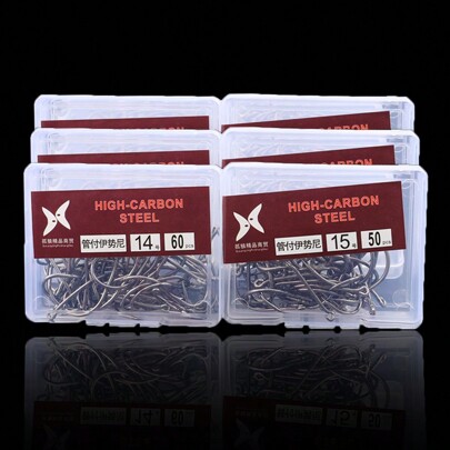 100Pcs High Carbon Steel Fishing Hooks 3 # -12 # Fishing Hook Jig Barbed Hook With Hole Fishing Accessory Pesca