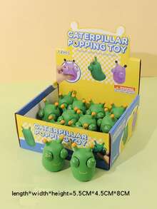 1只彈眼蟲惡作劇玩具,有趣的熊貓彈出式壓力緩解擠壓玩具,動物王國系列,是派對禮物的理想選擇 - 軍綠色 - 查看 2