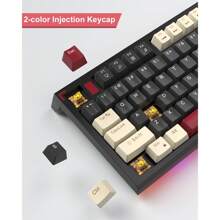 MageGee MK-Sky87 機械遊戲鍵盤開關緊湊型 87 鍵 LED 背光有線白色遊戲鍵盤適用於筆記本電腦/Windows/PC/Mac/Comp 白色黑黃色開關 - 黑色 - 查看 7