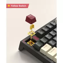 MageGee MK-Sky87 機械遊戲鍵盤開關緊湊型 87 鍵 LED 背光有線白色遊戲鍵盤適用於筆記本電腦/Windows/PC/Mac/Comp 白色黑黃色開關 - 黑色 - 查看 5