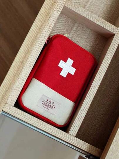 1pc Portable Travel Medicine Storage Bag With Multiple Compartments And Removable Pouch, For Camping, Outdoor Activities And Daily Use For Travel Storage Bag,Makeup Bag,Cosmetic Bag,Vacation Organizer,Large Capacity Makeup Organizer Makeup Case, For Lipstick, Brush, Skincare, Mobile Phone, Coin, Small Items, For Home,Gift,Vacation And Festival Halloween Christmas Multifunctional Use,Boho Vibes