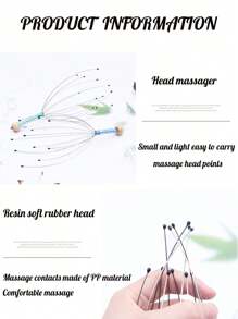 Wire Head Massager Soul Extractor Twelve Claws Relaxing Head Massager 6 Colors Available 1pc,School,Back To School,Travel,Travel Essentials,Home Essentials,Spa,Massage Tool,Massage,Massager,Spa