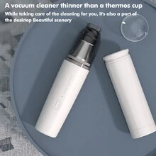 1入白色極簡主義小型便攜汽車吸塵器,可用於汽車和家用,高功率無線手持吸塵器帶無線充電 - 白色 - 查看 2