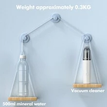 1入白色極簡主義小型便攜汽車吸塵器,可用於汽車和家用,高功率無線手持吸塵器帶無線充電 - 白色 - 查看 4