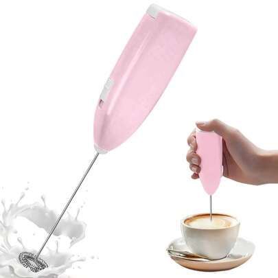 Máy đánh bọt sữa cầm tay chạy bằng pin, máy đánh trứng bằng thép không gỉ dùng cho cà phê, latte, cappuccino, frappe, matcha, sô cô la nóng (không bao gồm pin) Quay lại trường học