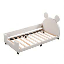 Nestfair Twin Size Upholstered Daybed with Carton Ears Shaped Headboard