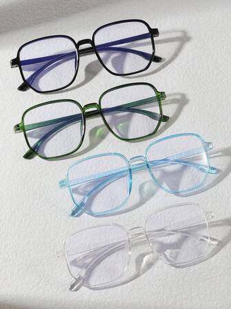 4pcs/Set Women's Multi-Color Non-Prescription Glasses