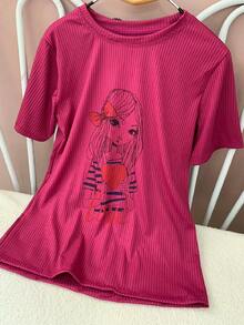 Women T-Shirts - Hot Pink - View 1