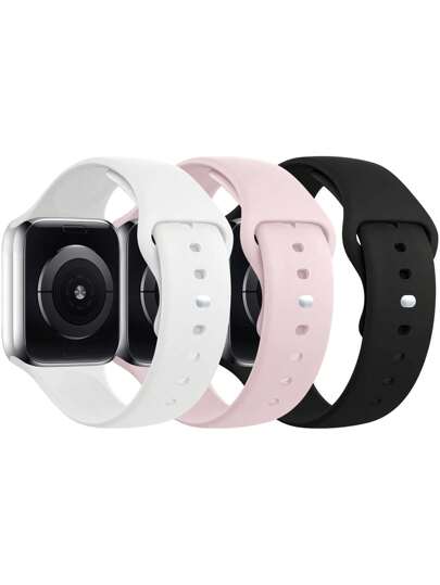 3条/套运动表带，兼容表带38mm、40mm、41mm、42mm、44mm、45mm、46mm、49mm，色彩丰富，用途广泛，柔软硅胶防水表带，兼容Series SE、11、10、9、Ultra、8、7、6、5、4、3、2、1，男女通用，是学生返校的理想礼物。颜色：黑色、午夜蓝、薰衣草紫、灰色
