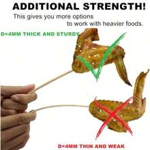 50pcs Bamboo Skewers For Wooden Stick, Bbq, Appetizers, Fruits, Cocktails, Grilled Meat, Chocolate Fountain, Kitchen, Diy, Party