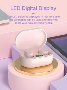 Genai真無線藍牙耳機,迷你設計,帶led電池顯示充電盒,長待機時間,手勢觸控,全防水,符合工學設計理念,佩戴舒適,有多種顏色可選,運動、音樂和遊戲的理想選擇 - 綠色 - 查看 6