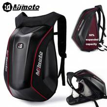MJMOTO Carbon Fiber Motorcycle Backpack Motocross Helmet Bag Waterproof Motorsport Riding Backpack Expandable Hard Shell Bags - Grey - View 1