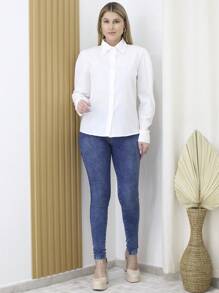 Women Blouses - 白色 - 查看 1