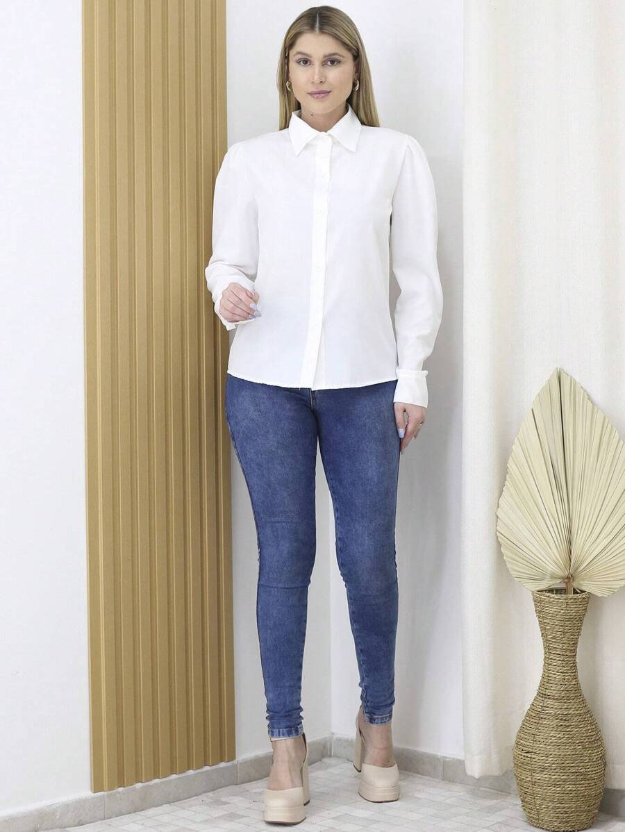 Women Blouses - 白色 - 查看 1