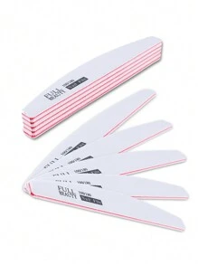 Semi-circular Multi-purpose Red Heart Shaped Sawtooth Sanding Nail File For Shaping And Polishing - White - View 5