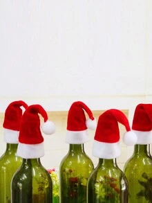 10入組聖誕帽叉匙套裝,聖誕瓶蓋裝飾,桌面裝飾,聖誕裝飾