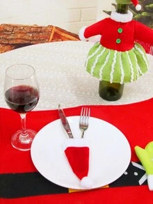 10入組聖誕帽叉匙套裝,聖誕瓶蓋裝飾,桌面裝飾,聖誕裝飾