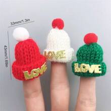 30入組/包針織聖誕帽,帶有單個毛球和字母細節,韓國風格迷你帽適用於聖誕裝飾、樹飾裝飾、頭飾及diy材料 - 彩色 - 查看 2