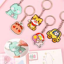 1 套 10 件卡通鑰匙扣,創意亞克力可愛包裝飾吊墜鑰匙圈學生禮物 - 彩色 - 查看 4