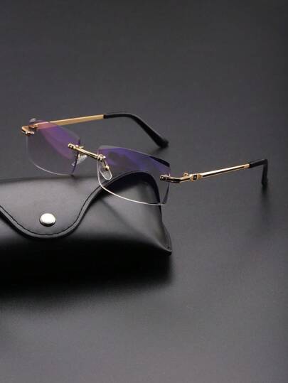 男士无框透明镜片眼镜，时尚百搭，适合日常佩戴