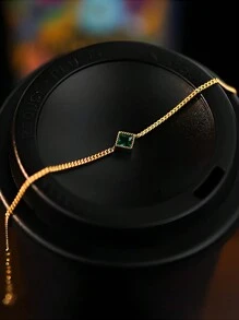 1入流行時尚極簡風格s925純銀復古綠色拉尼耳釘 & 豪華耳飾,女性派對穿戴