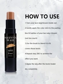 蕾絲假髮打結修復者,蕾絲染色修復膏,附刷子便攜式,髮色修飾膏,無漂白,適用於前部位置,髮線假髮,中棕色-02 - 摩卡棕 - 查看 5