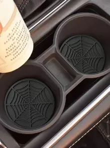 2pcs Car Cup Holder Anti-slip Pad Creative Decoration Spider Web Design - Black - View 12