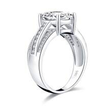 1 Miếng Cổ điển Cái đệm Cắt Nhẫn đính hôn Đối với phụ nữ 925 sterling bạc Sáng bóng 10x8mm AAAAA + Khối Zirconia  Ngày kỷ niệm Nhẫn cưới Đồ trang sức Món quà Cho cô ấy - Bạc - Xem 5