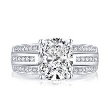 1 Miếng Cổ điển Cái đệm Cắt Nhẫn đính hôn Đối với phụ nữ 925 sterling bạc Sáng bóng 10x8mm AAAAA + Khối Zirconia  Ngày kỷ niệm Nhẫn cưới Đồ trang sức Món quà Cho cô ấy - Bạc - Xem 2