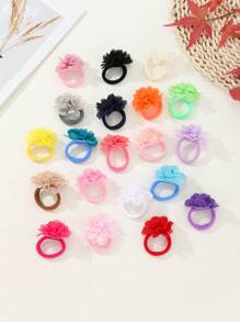 Scrunchies de Flor de Chiffon, Elásticos de Cabelo, Porta-Rabos de Cabelo, Acessórios de Cabelo