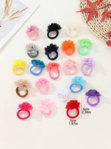 Scrunchies de Flor de Chiffon, Elásticos de Cabelo, Porta-Rabos de Cabelo, Acessórios de Cabelo