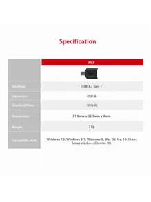 Lector de tarjetas SD Kingston USB 3.2 Gen 1 Plus MobileLite, lector de tarjetas SD SDHC/SDXC UHS-II, adaptador de tarjetas de memoria USB para computadora - Negro - Ver 5