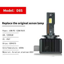 1對120W D8S汽車LED頭燈 - 黑色 - 查看 6