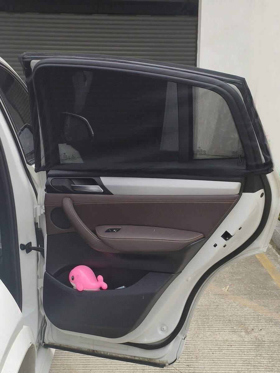 2入組汽車後側窗遮陽簾，帶網布 - 黑色 - 查看 1