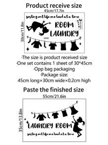 1pc Slogan Graphic Wall Sticker - màu đen - Xem 3