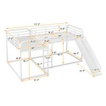 Nestfair 4 Beds in 1 L-Shaped Bunk Bed with Slide and Ladder