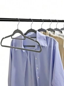 30 件/50 件/60 件天鵝絨衣架 - 重型天鵝絨衣架,帶領帶 - 高級防滑衣架 - 360 度旋轉掛鉤 - 堅固,可固定夾克或褲子 灰色 - 灰色 - 查看 4