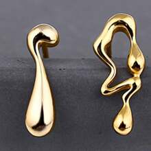 Pendientes asimétricos con tachuelas de plata - Plateado - Ver 4