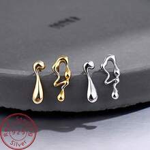 Pendientes asimétricos con tachuelas de plata - Plateado - Ver 1