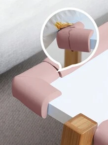 4 cái/bộ Dày lên Cao su mềm Chống va chạm Góc Bảo vệ Đối với Hình chữ L Tam giác Đồ nội thất , Màu sắc Bao gồm Màu hồng , Ánh sáng Màu xanh lá , Và Tím - Hồng - Xem 1