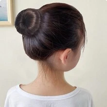 2pcs/set Hair Styling Tool For Toddler Girls' Bun Hairstyle, Including Hair Bun Maker And Hair Volume Pad - Black - View 3