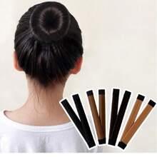 2pcs/set Hair Styling Tool For Toddler Girls' Bun Hairstyle, Including Hair Bun Maker And Hair Volume Pad - Black - View 2