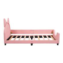 Nestfair Twin Size Upholstered Daybed with Ears Shaped Headboard