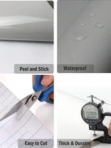 1卷霧面淺灰色厚防水純色pvc自黏壁紙,適用於傢俱客廳臥室宿舍裝修 - 淺灰色 - 查看 4