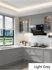 1卷霧面淺灰色厚防水純色pvc自黏壁紙,適用於傢俱客廳臥室宿舍裝修 - 淺灰色 - 查看 2