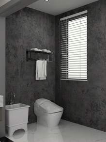 Dán giấy tường màu trơn Hình học Sọc ca rô - Màu xám đen - Xem 6