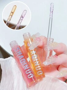 保濕果凍唇彩,4入組玻璃唇油帶精細金屬亮絲唇油保濕唇部輝光 - 彩色 - 查看 2