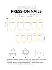 24 件長款優雅杏仁形指甲尖,彩色彩繪設計 + 1 件指甲銼 + 1 件果凍膠 - 彩色 - 查看 5