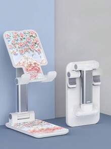 1 soporte plegable retráctil para teléfono, diseño de volcán y sakura, un soporte multifuncional para tableta para personas perezosas - Blanco - Ver 2